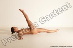 Nude Gymnastic poses Woman White Moving poses Athletic medium brown Dynamic poses Pinup